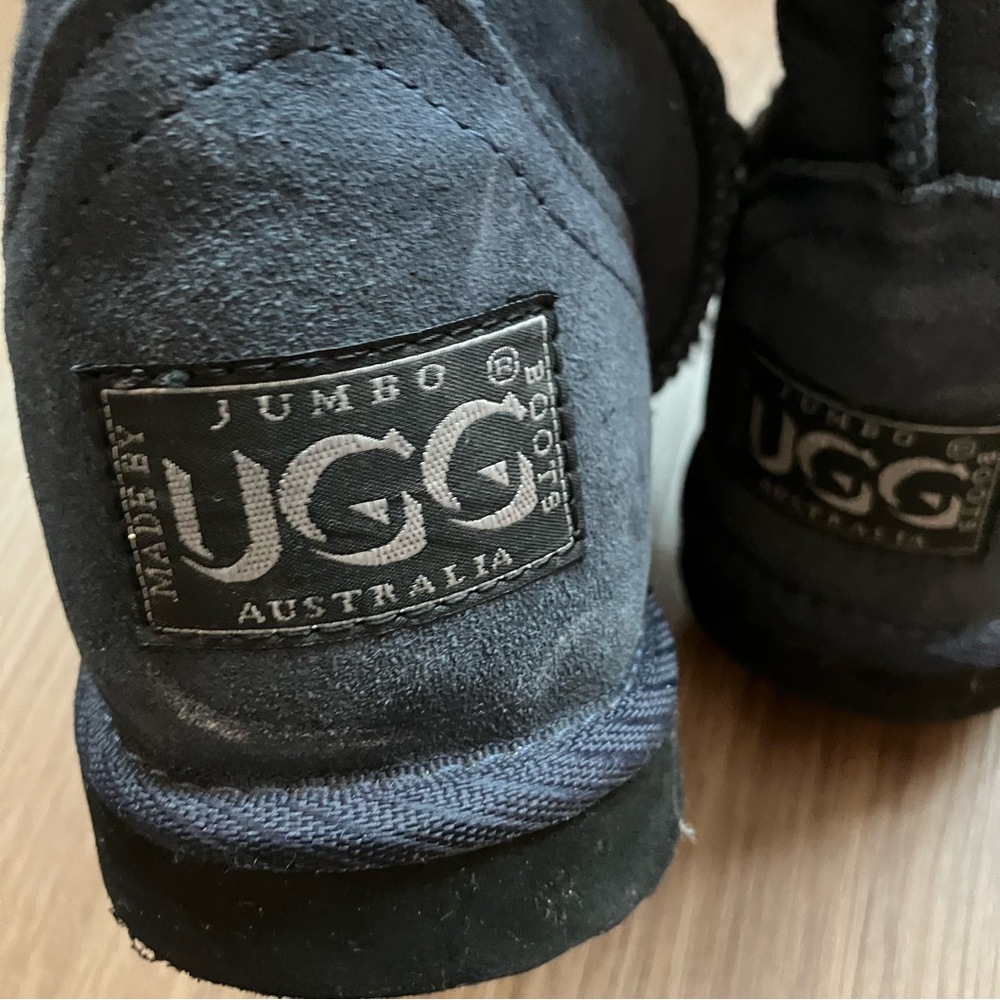 UGG Jumbo Classic Tall Navy Blue Sheepskin Boots - Picture 8 of 12